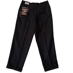 E.R. Tripler Mens Wrinkle-Resistant Dress Pants W36 L32 Black Polyester Blend